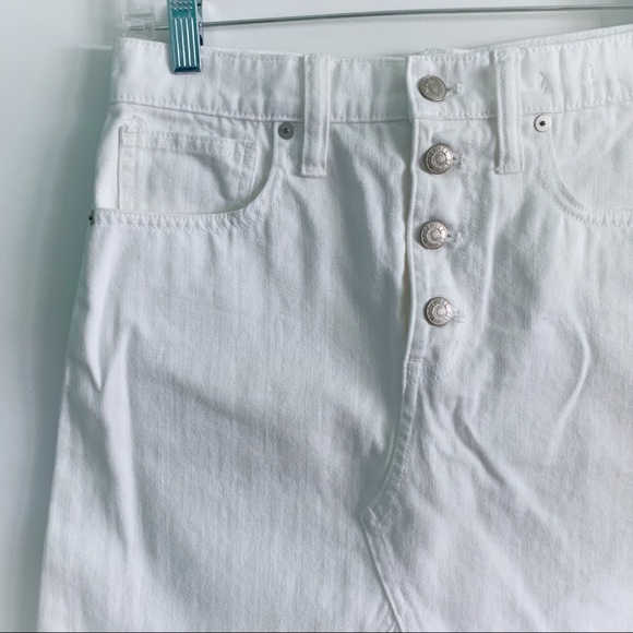 Madewell Women’s White A-Line Buttons Denim Skirt - Picture 3 of 6